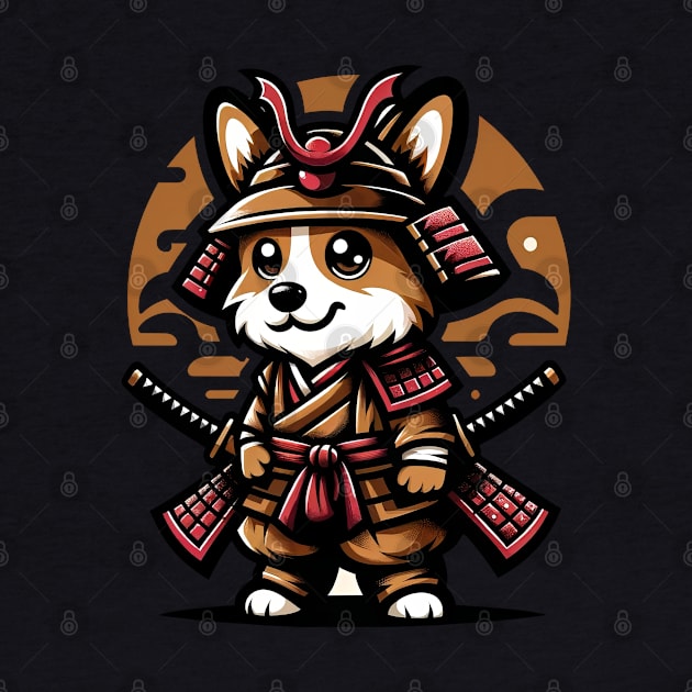 Samurai Corgi - Brave Canine Warrior by Unlogico